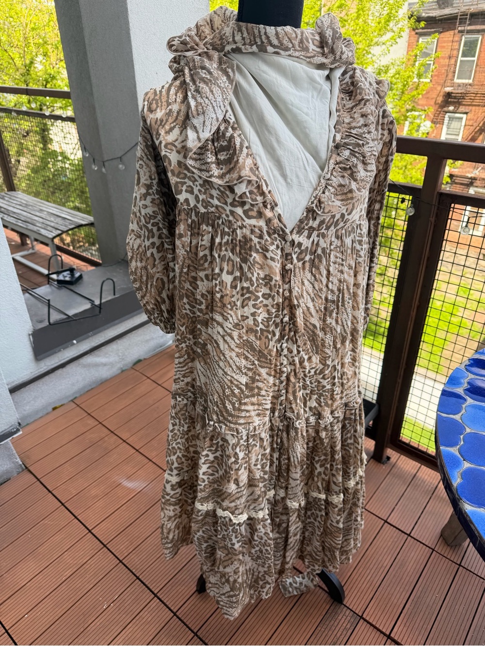 Spell Neutral Animal Print Maxi Dress